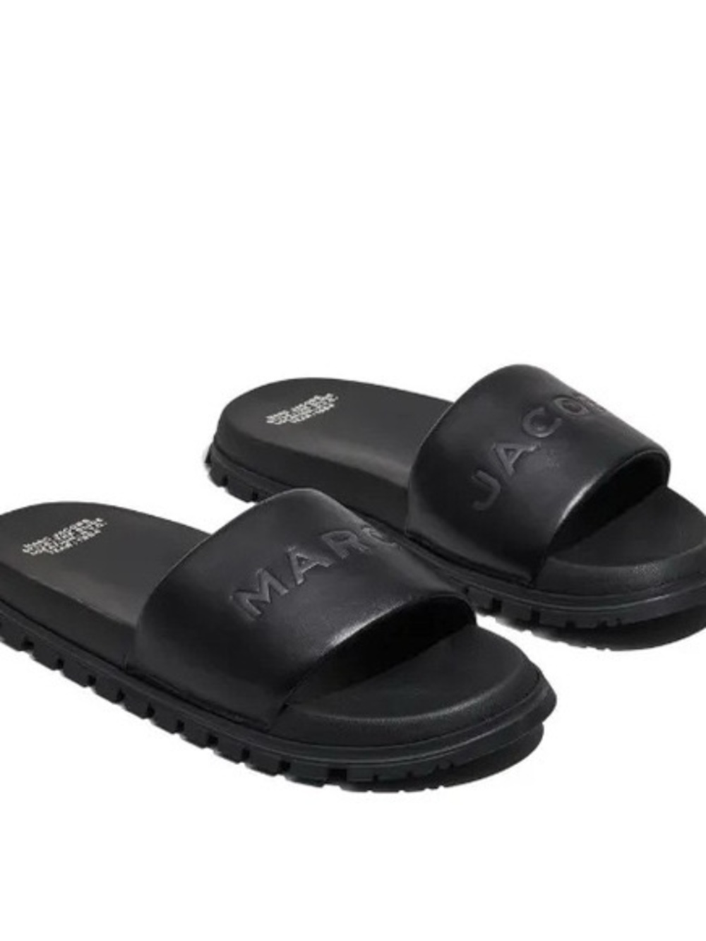 Marc Jacobs Black Logo Slide Sandals